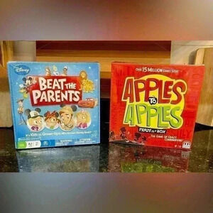 Two. New in wrapping games. Beat the Parents and Apples to Apples holiday fun